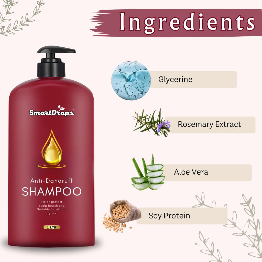 Smartdrops Keratin Shampoo for Women | Shampoos 1 litre | Keratin Shampoo | Smooth Scalp Shampooo | Fresh Blend for Daily Hair | Anti dandruff shampooo for women and men | Suitable for Regular Hair Wash and Scalp Care (1 L)