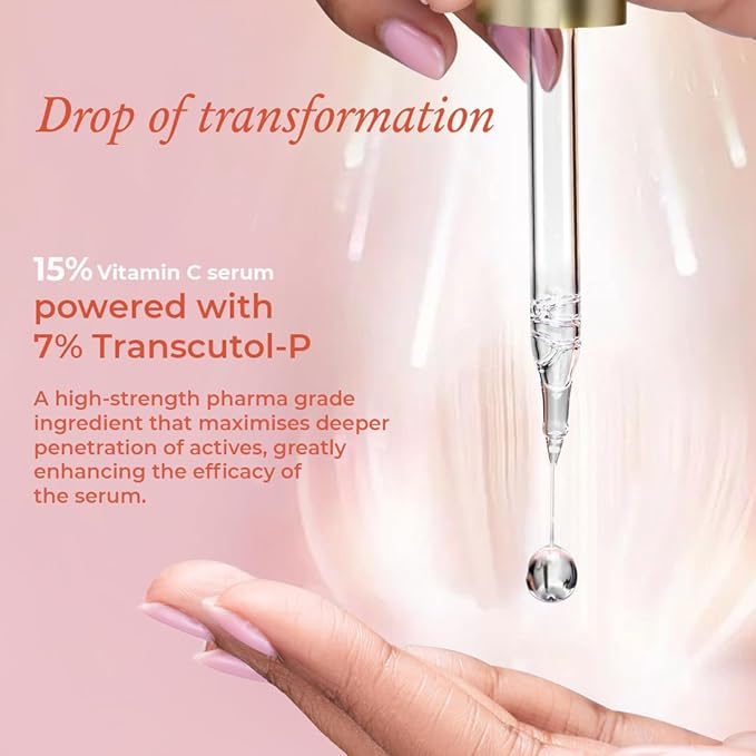 The Pink Foundry 15% Vitamin C Face Birghtening Serum for Glowing Skin - 30 Ml