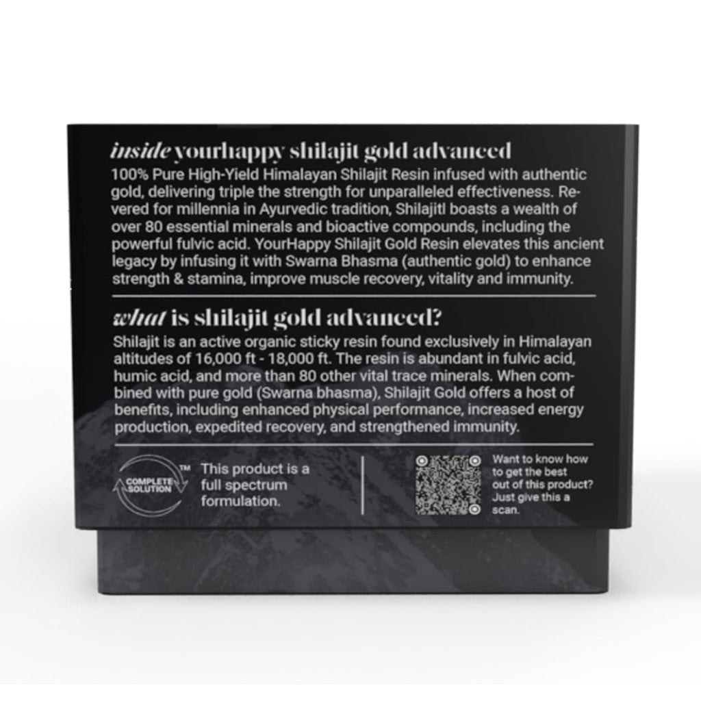 YourHappyLife Triple Strength Shilajit Gold Resin with over 80 minerals and 80% fulvic acid for enhanced strength, improved muscle recovery, vitality, and immunity (Pack of 1, 20 Grams)