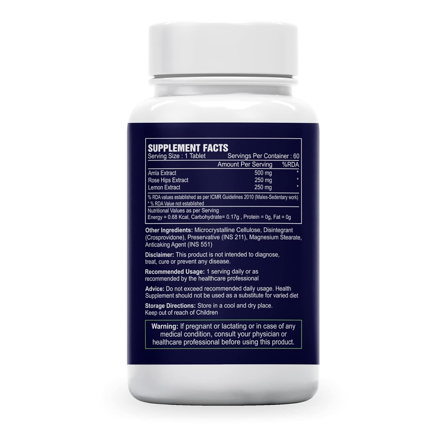 Sea Life Natural Vitamin C 1000 mg (60 Veg Tablets) sourced from 100% Natural Amla, Lemon & Rose Hips Extracts | Promotes Glowing Skin | Immunity Booster & Antioxidant | _Parent (Pack of-1)