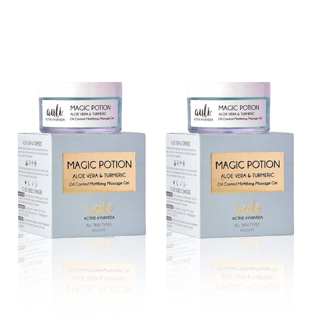 Auli Magic Potion Aloe Vera and Turmeric Non-Sticky Gel - 60 gms (Pack of 2)