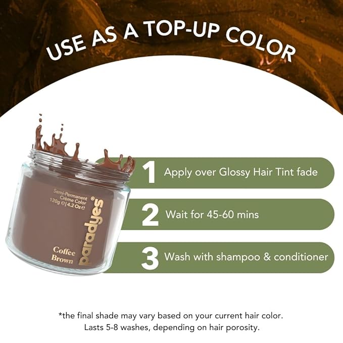 Paradyes Top-up Semi-permanent Coffee Brown Diy Conditioner Based Hair Colour - 120 Gms