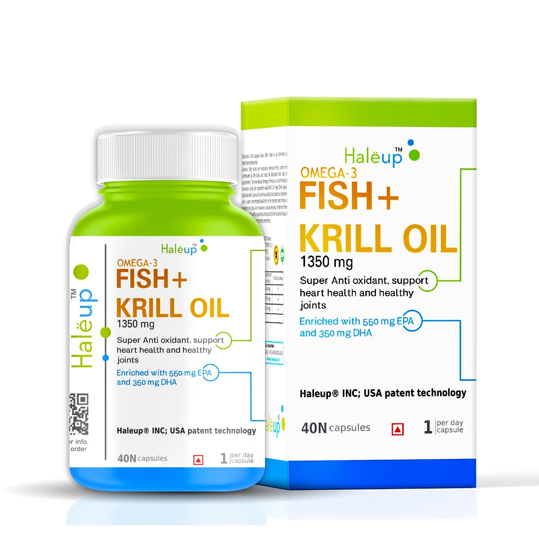 Haleup Fish Oil Softgel Capsules 1350 mg || Researched in USA || Healthy Heart || Brain|| Immunity(Pack of 1 (40 capsules))