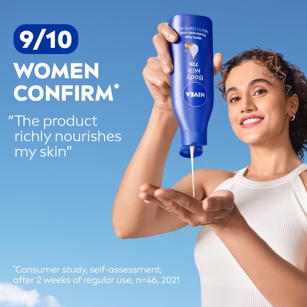 NIVEA Nourishing Body Milk 120ml Body Lotion with Deep Moisture Serum | 48 H Moisturization | With 2X Almond Oil | Smooth and Healthy Looking Skin |For Very Dry Skin