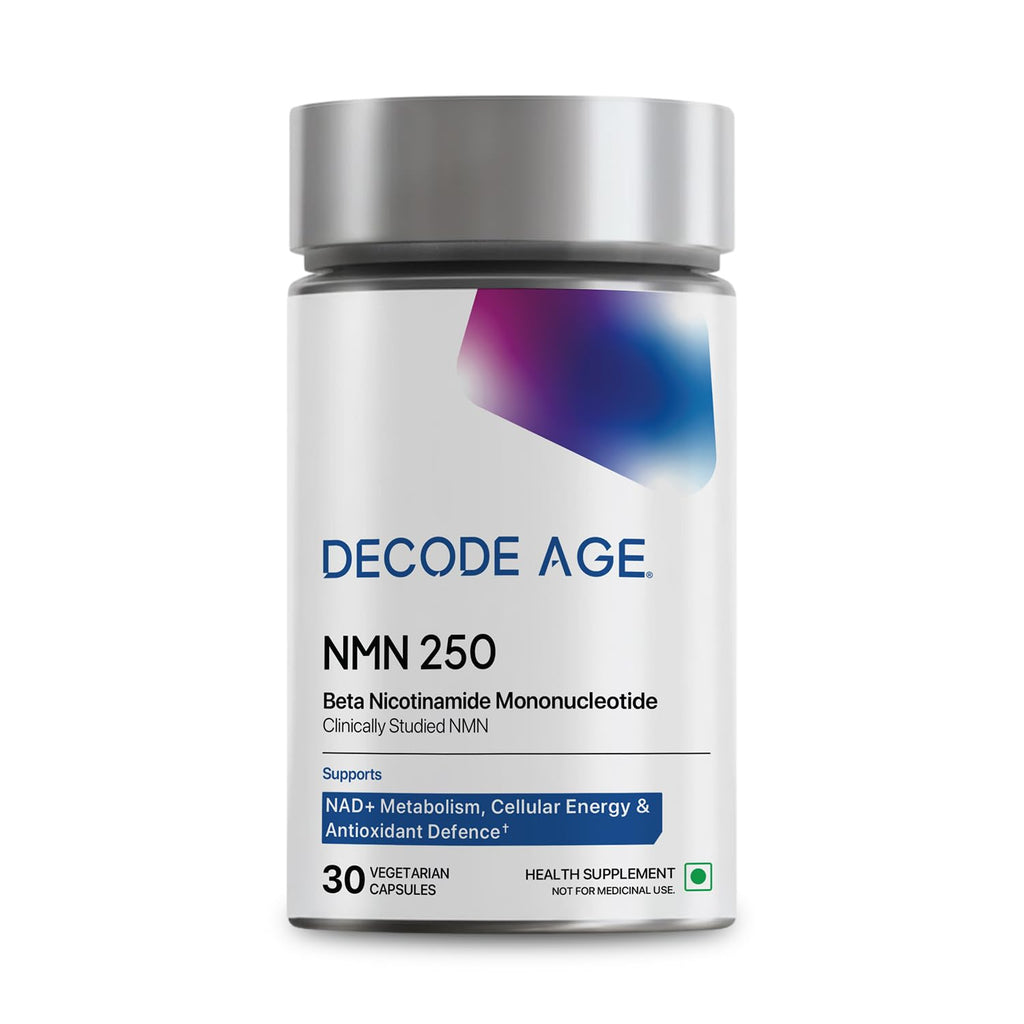 Decode Age NMN Supplement 250 mg | 99% Pure NMN for Anti-Aging, NAD+ Boost & Cellular Energy | High Absorption Nicotinamide Mononucleotide | Longevity & DNA Repair Support | 30 Capsules