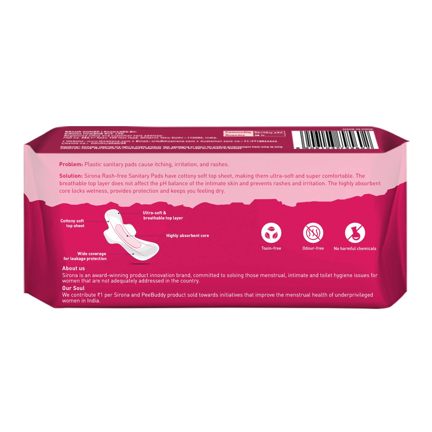 Sirona Max Sanitary Pads for Women | XL (Pack of 30 Pads) | 100% Rash Free & Toxic-Free | Organic Cotton Sanitary Pad | Up to 0% Leakage, Comfortable & High Absorbency