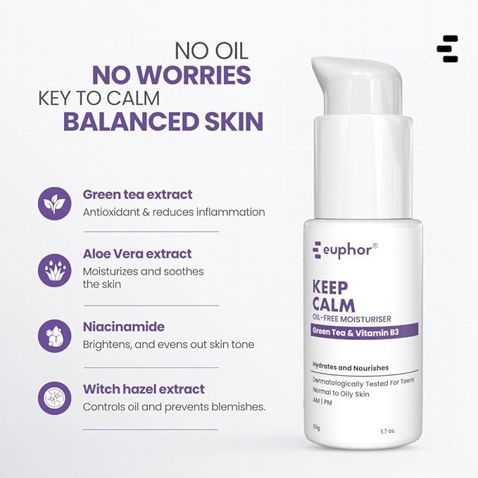 Euphor Teens Oil-free Gel Moisturiser- Keep Calm - 120 ml (Pack of 3)