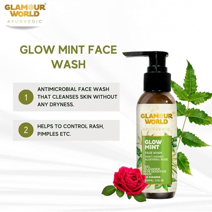Glamour World Ayurvedic Glow Mint Face Wash - 100 ml