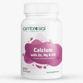 Ambrosial Calcium Magnesium Zinc & Vitamin D3| High Potency Calcium Tablets for Women & Men for Healthy Bones, Muscles & Teeth| Premium Calcium Supplements (Pack of 1-120 Softgels)