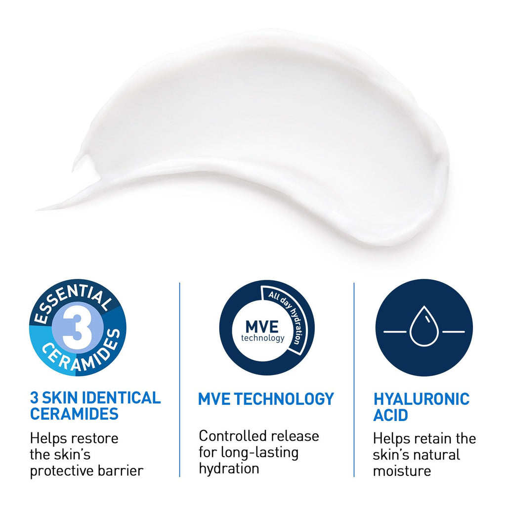 CeraVe Moisturizing Cream For Dry To Very Dry Skin (454g) - Formulated with 3 Essential Ceramides And Hyaluronic Acid | Non-Comedogenic Moisturizer For Face and Body