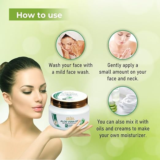 Prisa Organics Organic Aloe Vera Gel For Face Skin and Hairs - 200 gms