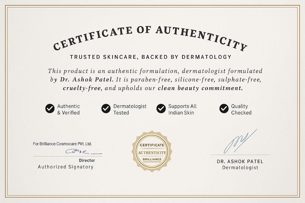 Brilliance Premium Formula VitC Serum | Dermatologist Tested | Vitamin C (AA2G) + Hyaluronic Acid 2% + Niacinamide 5% | For Bright, Glowing & Radiant Skin, Spot Reduction, UV Protection | 30ml