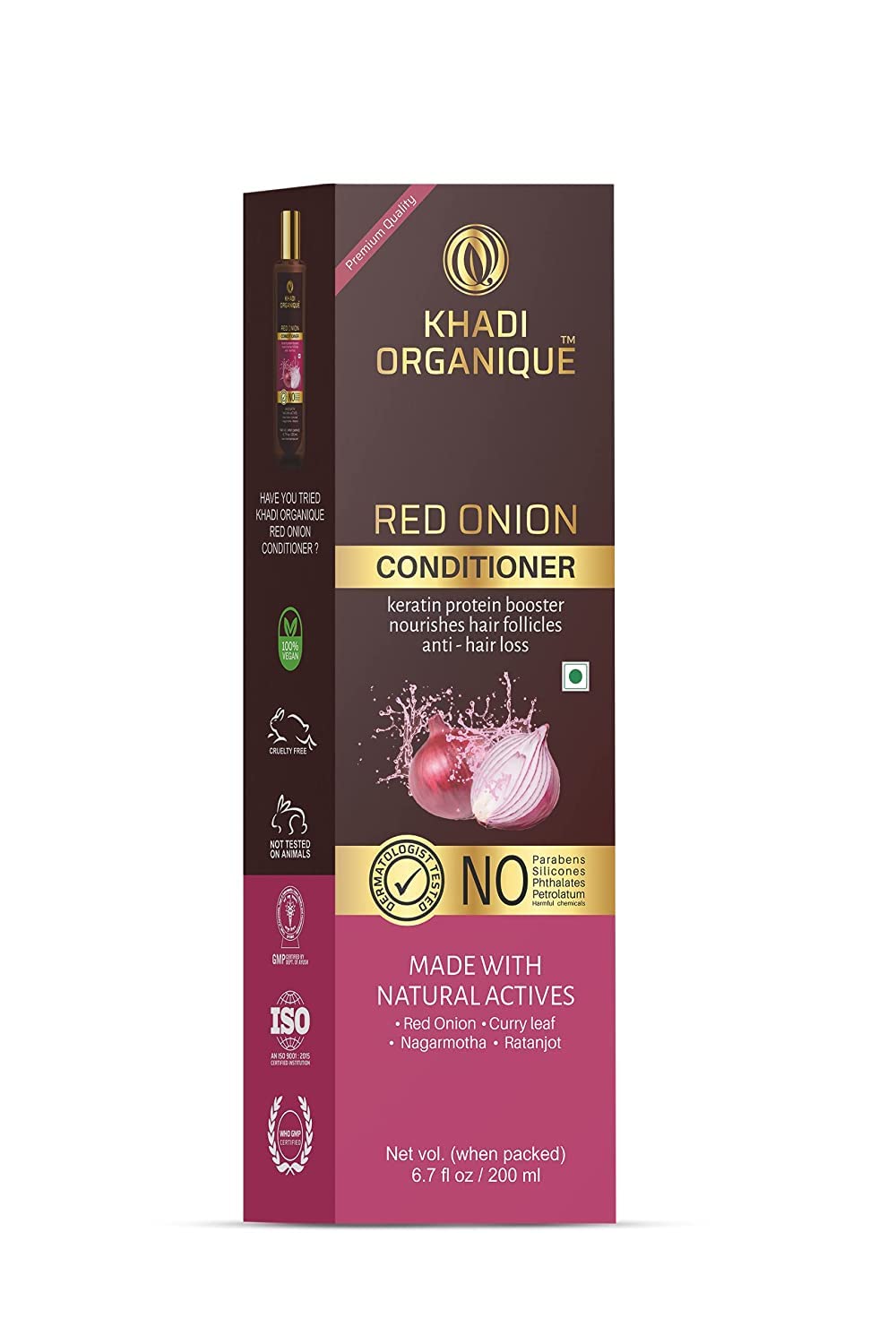 Khadi Organique Red Onion Hair Conditioner With Keratin Protein Booster - 200 ml