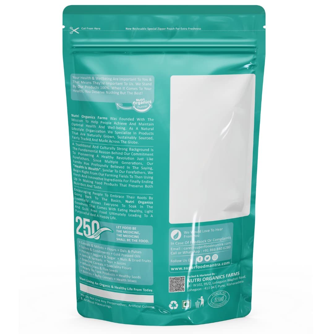 NutriOrganics Rolled Oats 1 Kg - Diet Food | 100% Wholegrain Jumbo Oats | Oats For Weight Management | High Fibre Breakfast | Rich In Protein