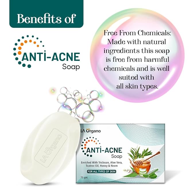 La Organo Anti Acne Soap - 75 Gms | Pack of 2