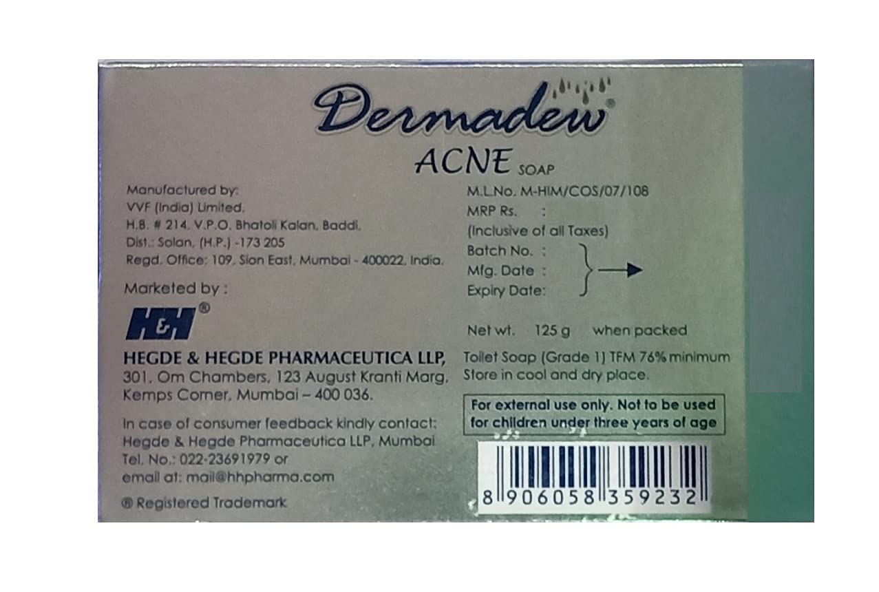 Dermadew Acne Soap - 125 Gms