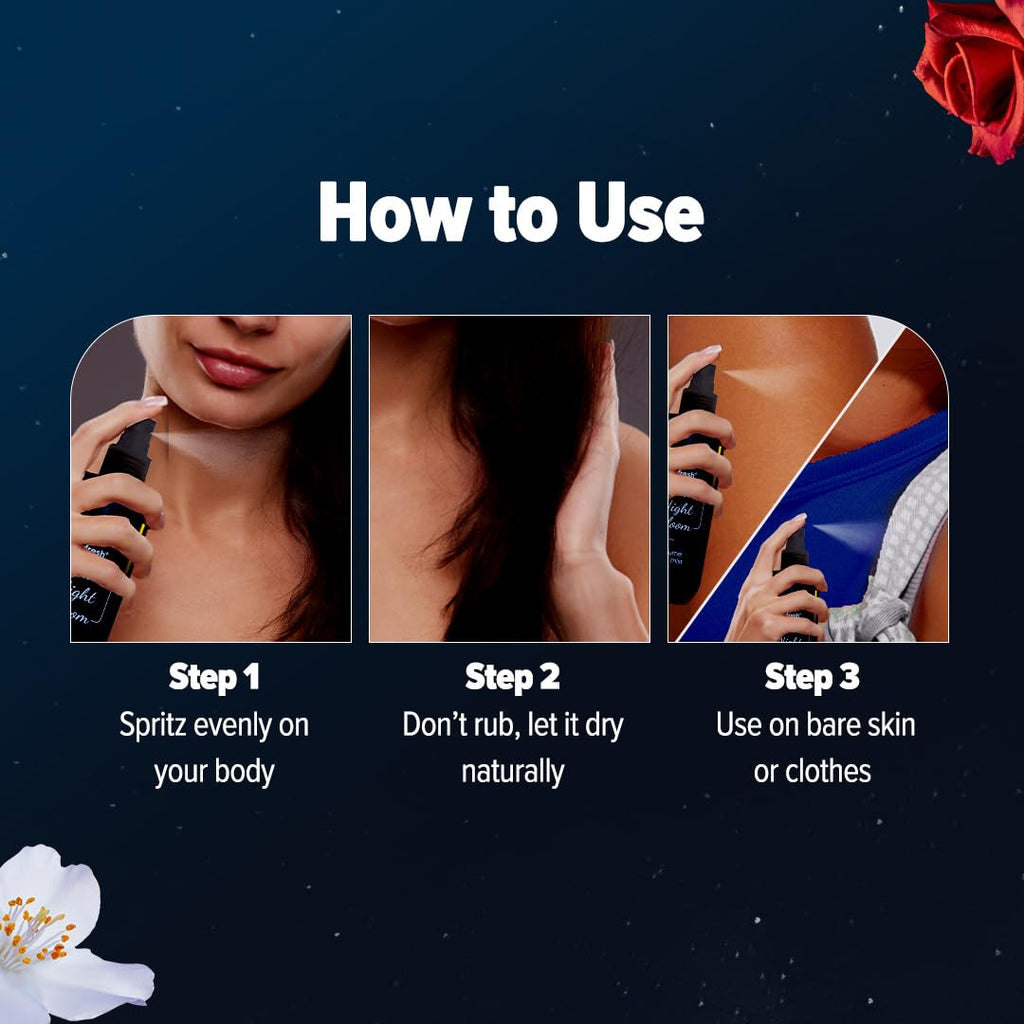 Aqualogica Refresh+ Midnight Bloom Perfume Body Mist, 150ml | Raspberry & Amber Fragrance | Long-Lasting Hair & Body Mist | Hydrating with Zemea & Hyaluronic Acid | Skin Friendly | Non-Irritating | For Men & Women