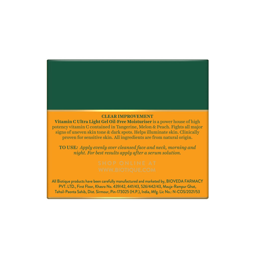 Biotique Advanced Organics Clear Improvement Vitamin C Ultra Light Gel Oil-Free Moisturiser 175Gm