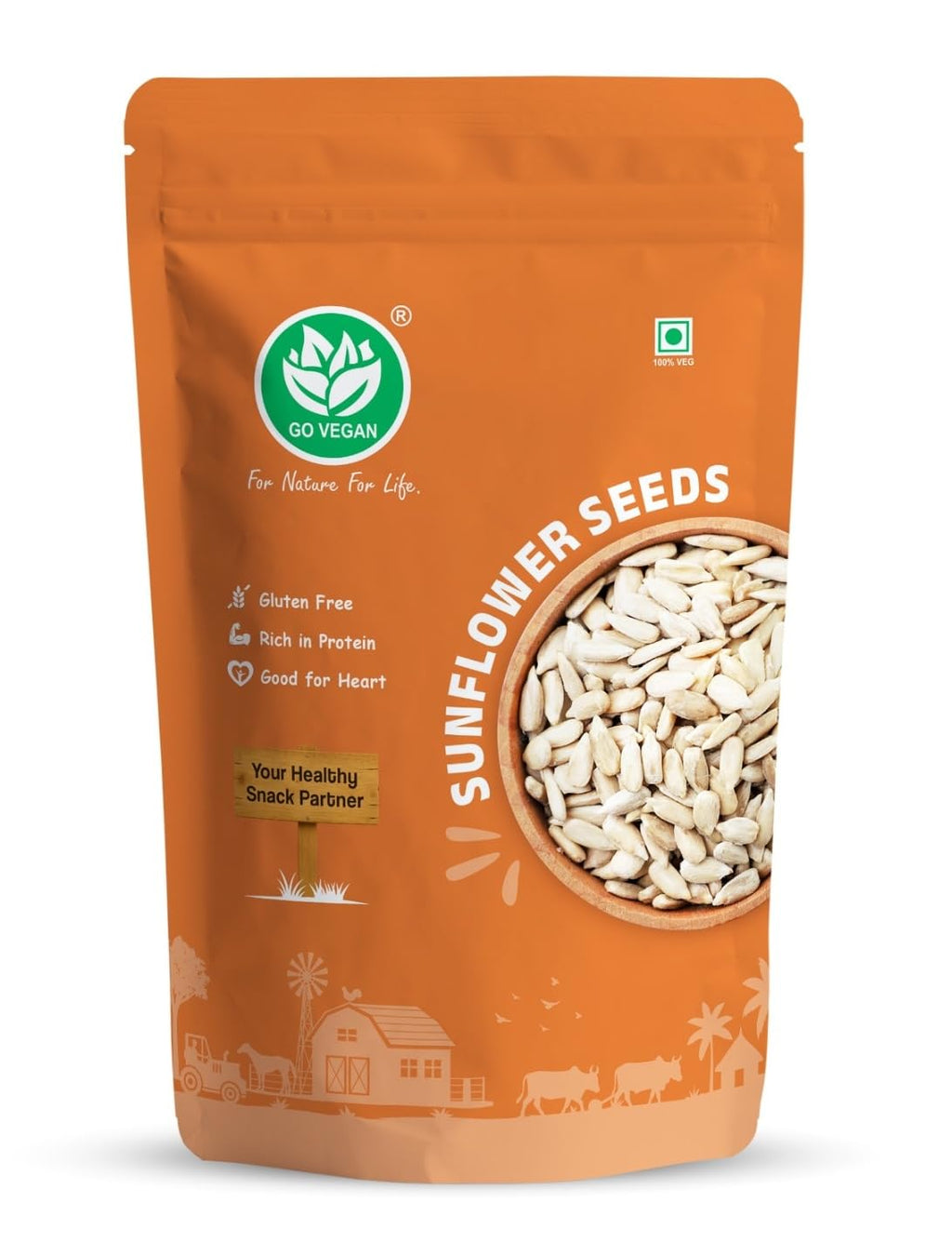 Go Vegan Seeds Combo – Chia, Flax, Sunflower & Pumpkin Seeds -250gm Each | High Fiber & Protein | Plant-Based, Vegan, Keto-Friendly | Resealable Packs – 4 x 250g