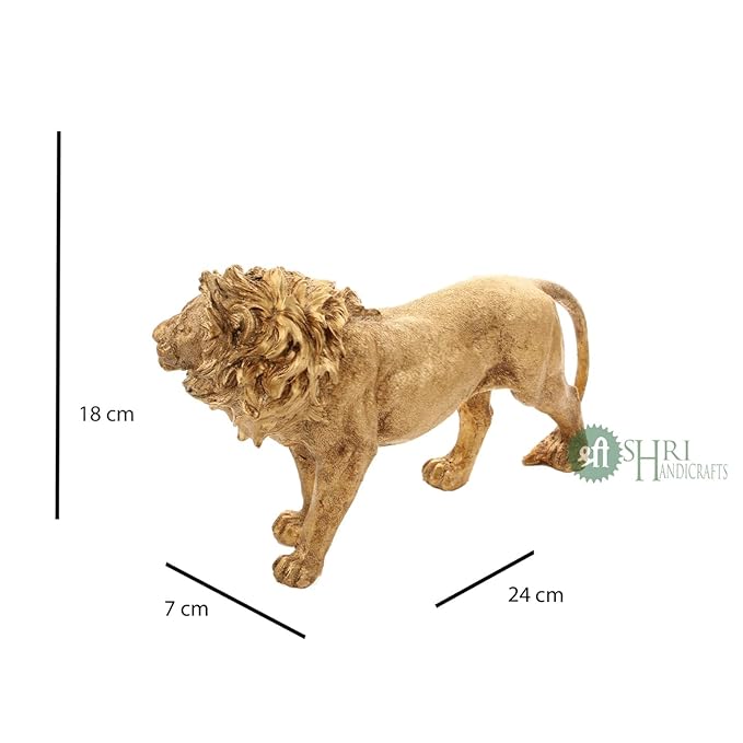 Indicast Resin 7" Inch Animal Lion Sculpture Statue Handcrafted Decorative Showpiece Idol