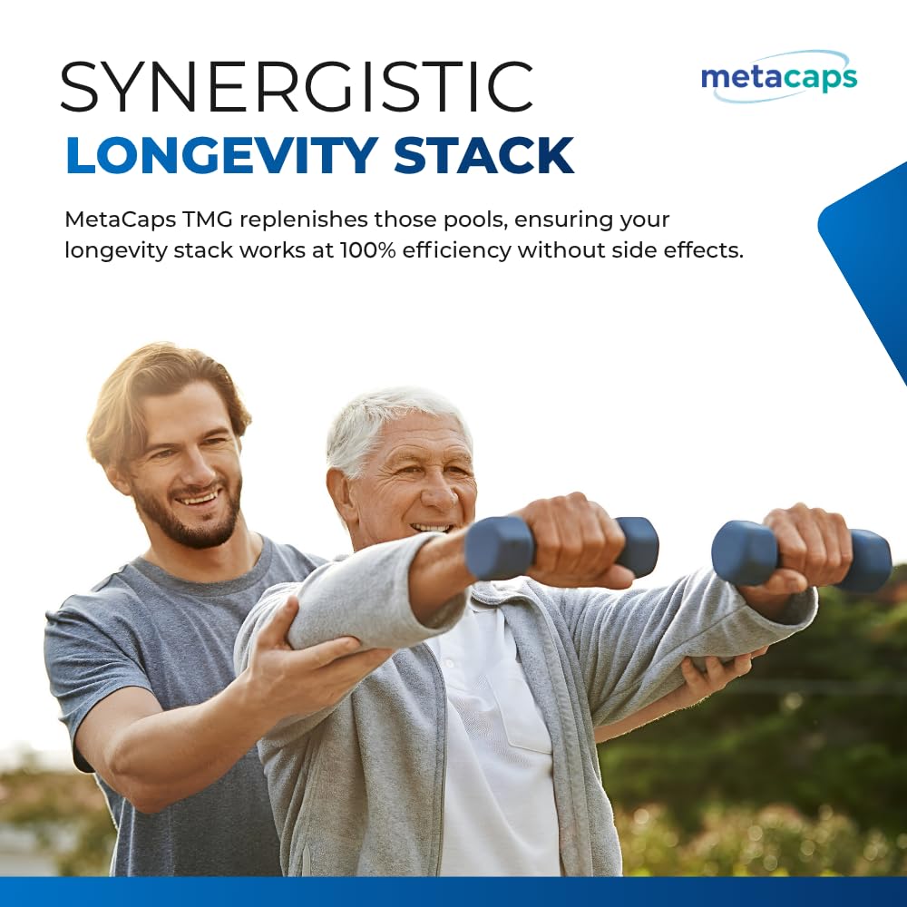 MetaCaps Pure Trimethylglycine (TMG) 500mg – 90 Veg Capsules | Premium Betaine Anhydrous | Vital Methyl Donor for Homocysteine Balance & Heart Health | Supports Liver Function & Cellular Energy | Non-GMO & Vegan