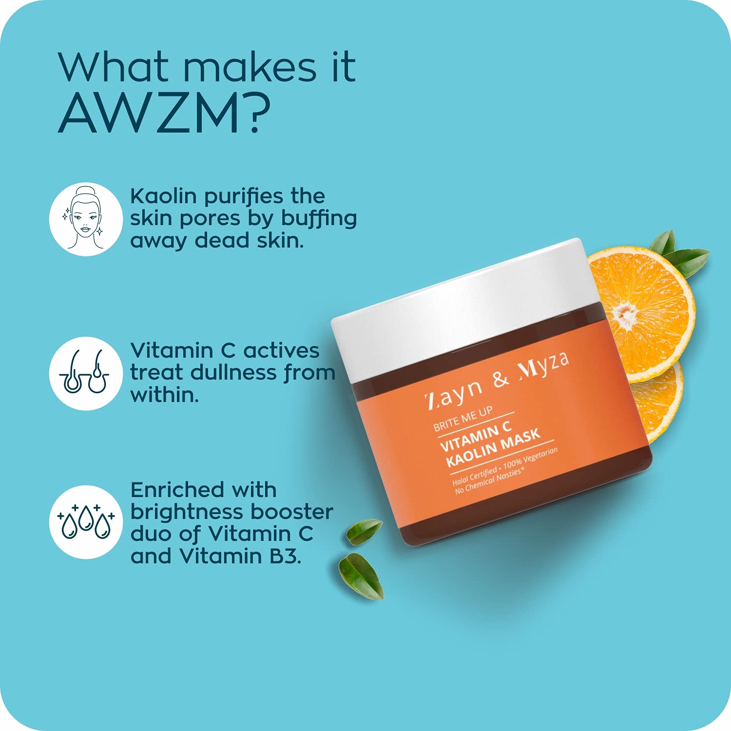 ZM Zayn & Myza Vitamin C Kaolin Cream Face Mask - 50 gms