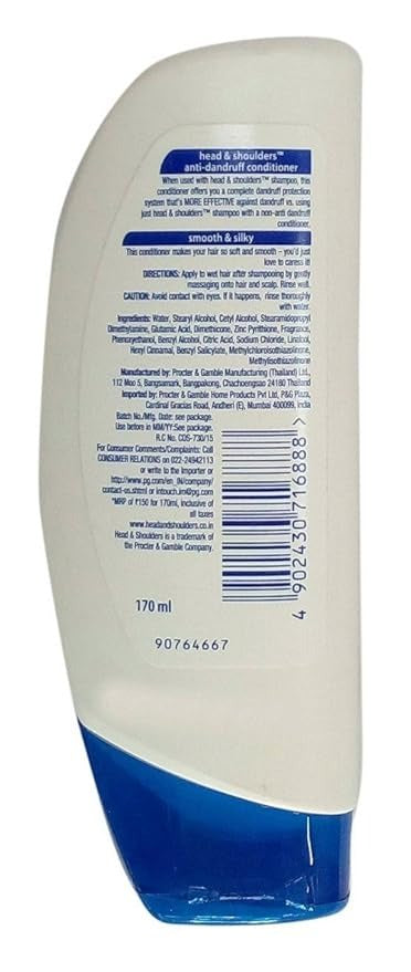 Head & Shoulders Smooth & Silky Conditioner - 170 ml Bottle