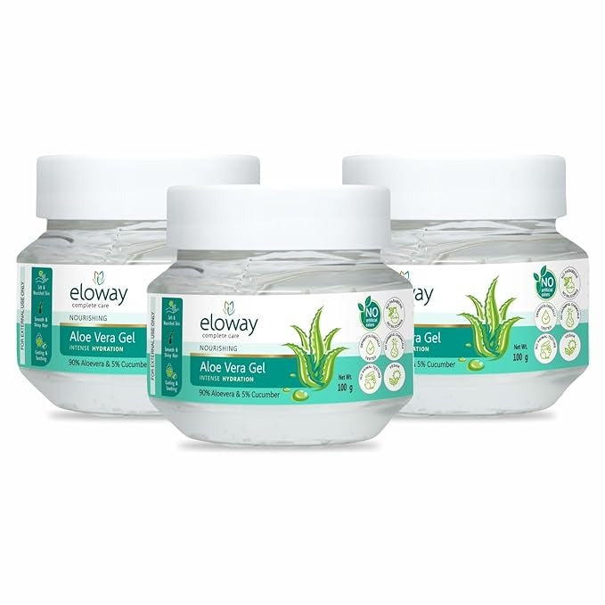 Eloway Aloevera Gel Moisturizer for Face Hair & Dry Skin - 100 gms (Pack of 3)