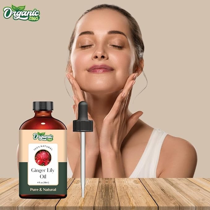 Organic Zing Ginger Lily (Hedychium Coronarium) Oil | Essential Oil for Skincare, Hair Care, Aroma and Diffusers - 118 Ml