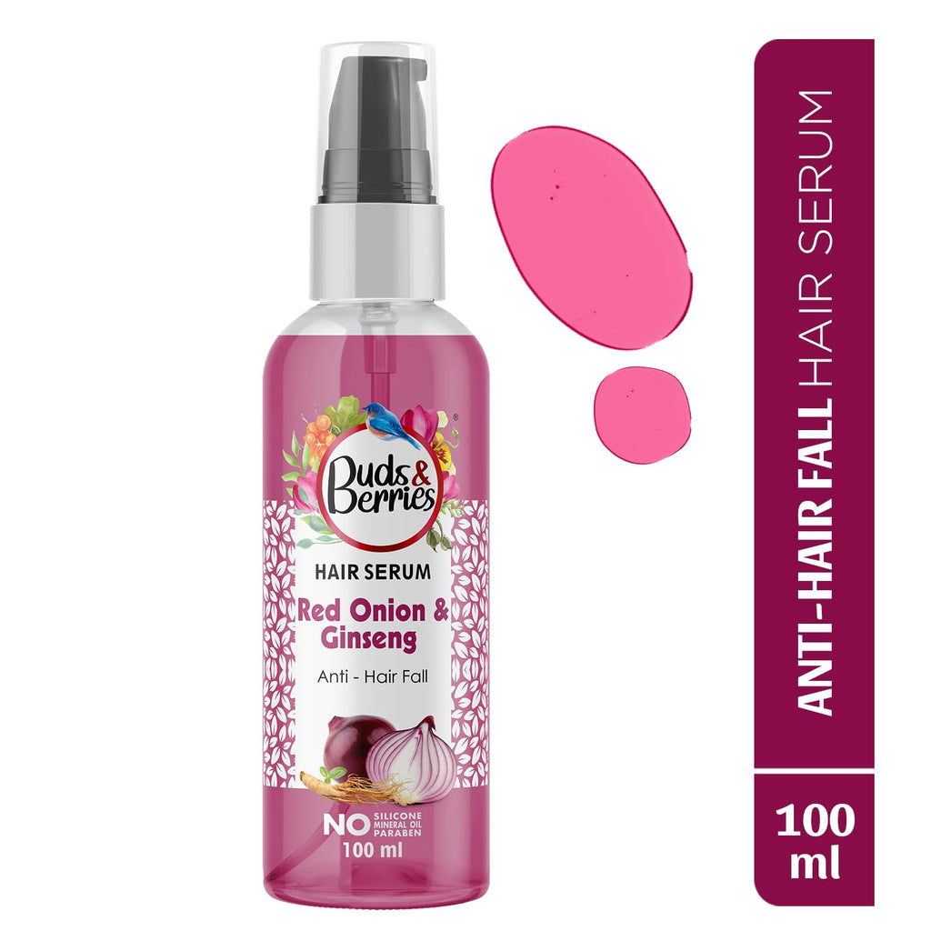 Buds & Berries Red Onion and Ginseng Anti-Hairfall Hair Serum - 100 ml