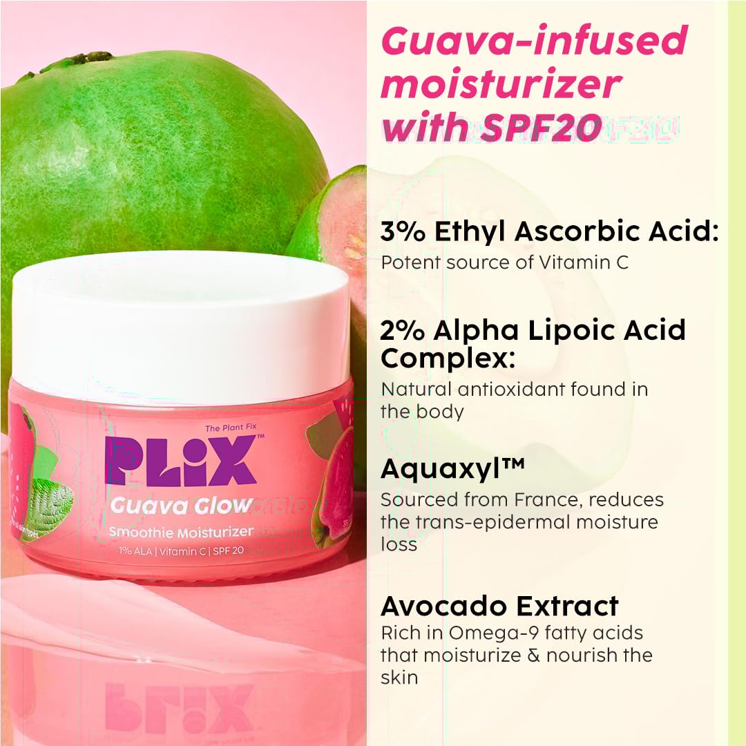 PLIX Avocado Ceramide Moisture Rush Juicy Cleanser and Guava Moisturizer Combo (150 ml)