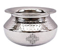 Indian Art Villa Indianartvilla Hammered Stainless Steel Punjabi Handi Bowl - 650 ml