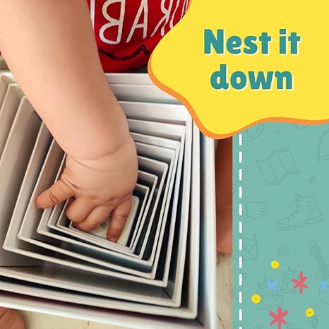 Pepplay Stacking and Nesting Cubes Educational Toys Early Learning Brain Activity Travel-Friendly