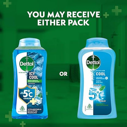 Dettol Icy Cool Body Wash and Shower Gel - 250 ml (Pack of 3)