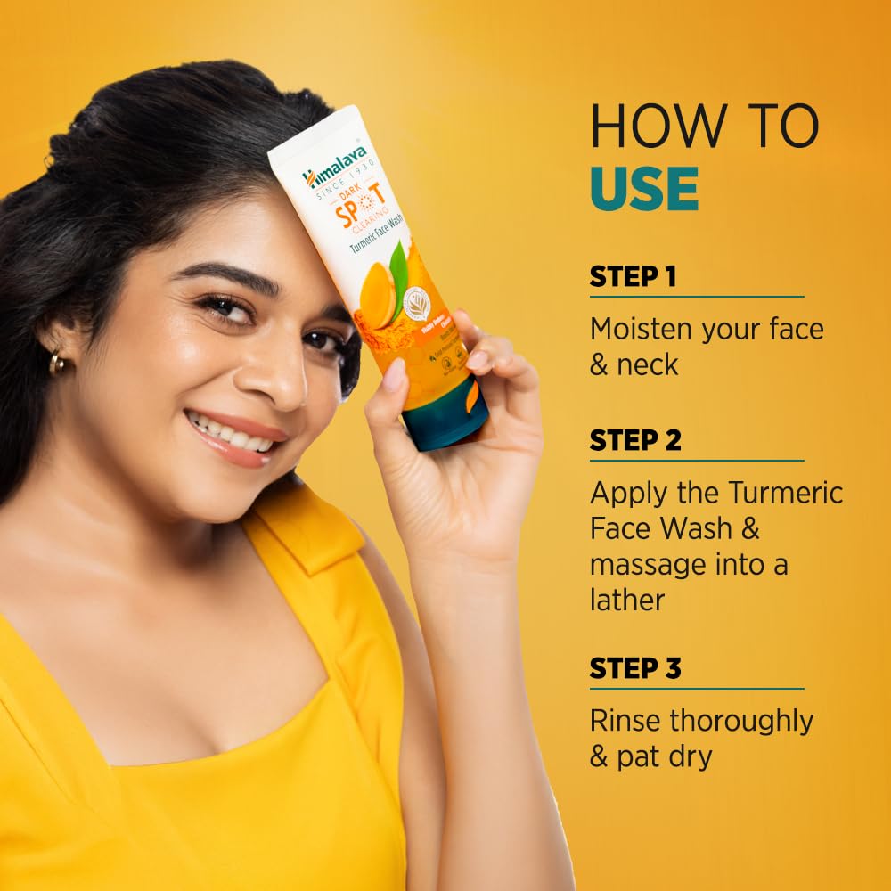Himalaya Dark Spot Clearing Turmeric Face Wash | Reduce dark spots in 7 days | Organically sourced & Cold-pressed turmeric | 50ml