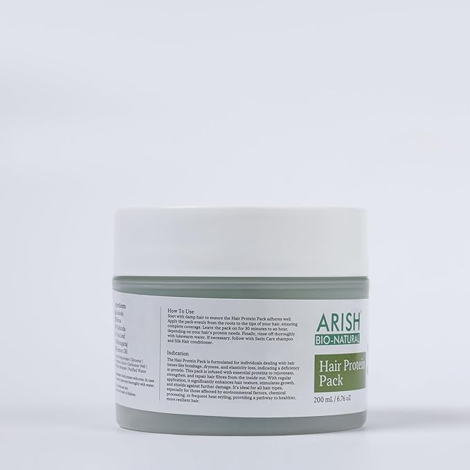 Arish Bio-natural Hair Protein Pack for Healthy Hair – Vegetarian Formula for Women - 200 Ml