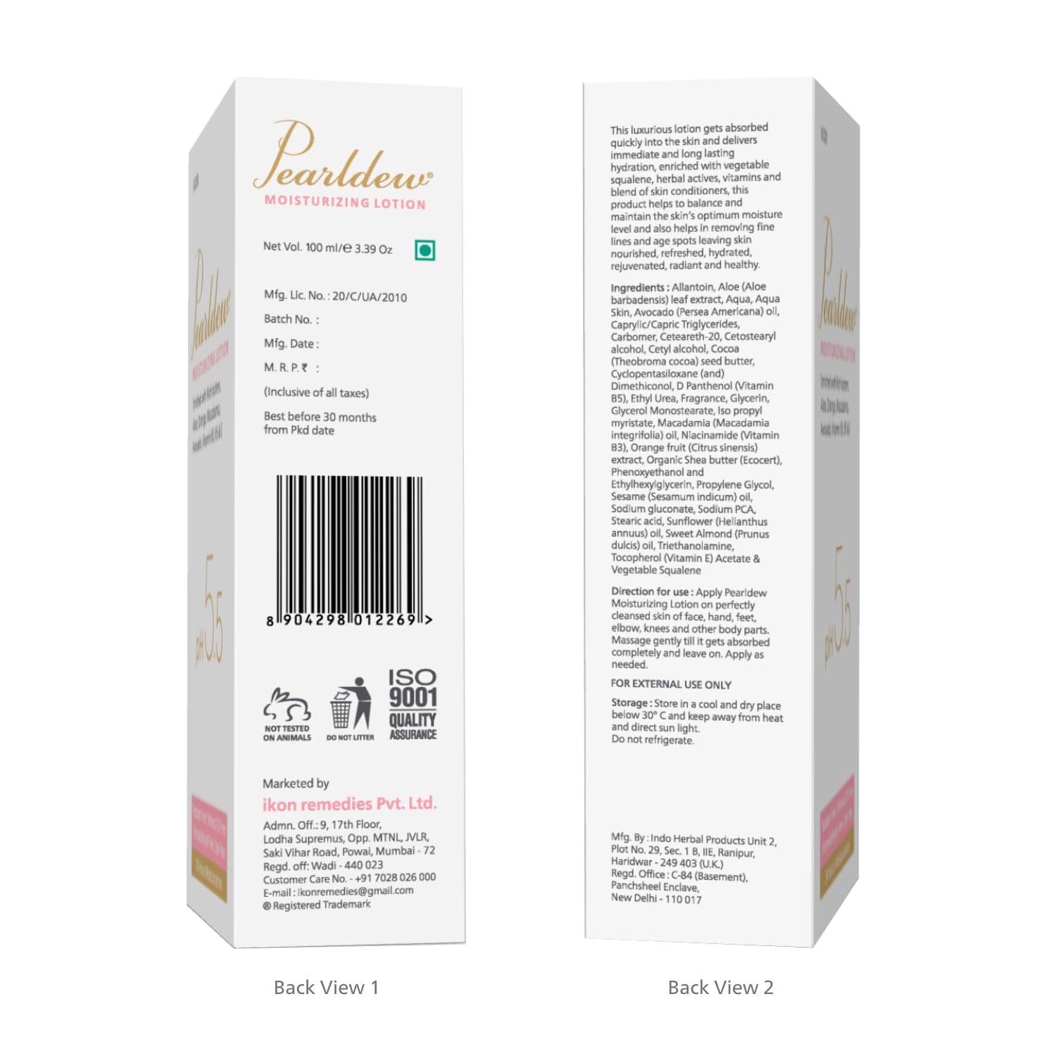Pearldew Moisturizing Lotion, pH 5.5 - 100 Ml | Pack of 3