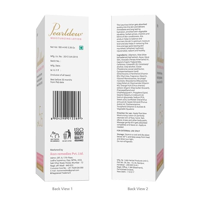 Pearldew Moisturizing Lotion, pH 5.5 - 100 Ml | Pack of 2
