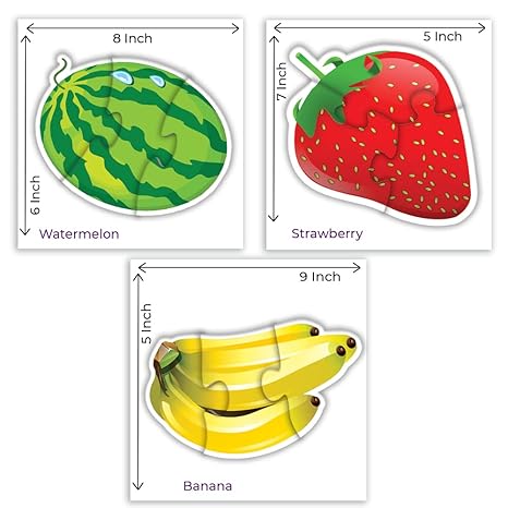 Toykraftt 3 Piece Puzzles For Kids Fruit Puzzles For Toddlers Boys Girls Educational Toys