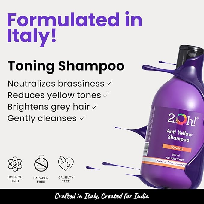 2.Oh Italian Anti Yellow Toning Shampoo Purple Shampoo - 300 ml