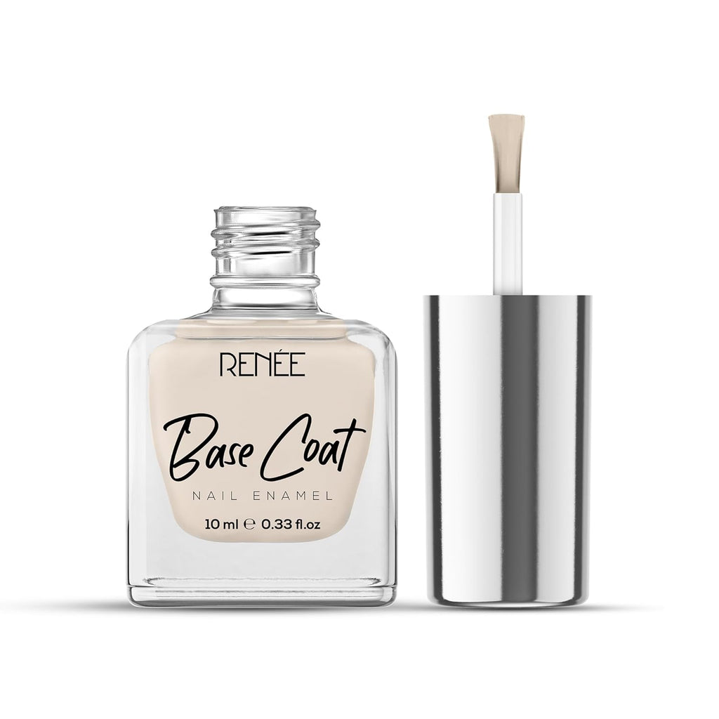 RENEE Base Coat Glossy Finish Nail Enamel, Quick Drying, Long Lasting, Chip Resisting Formula with Full Coverage, One Stroke Application, Translucent Layer, 10 Ml