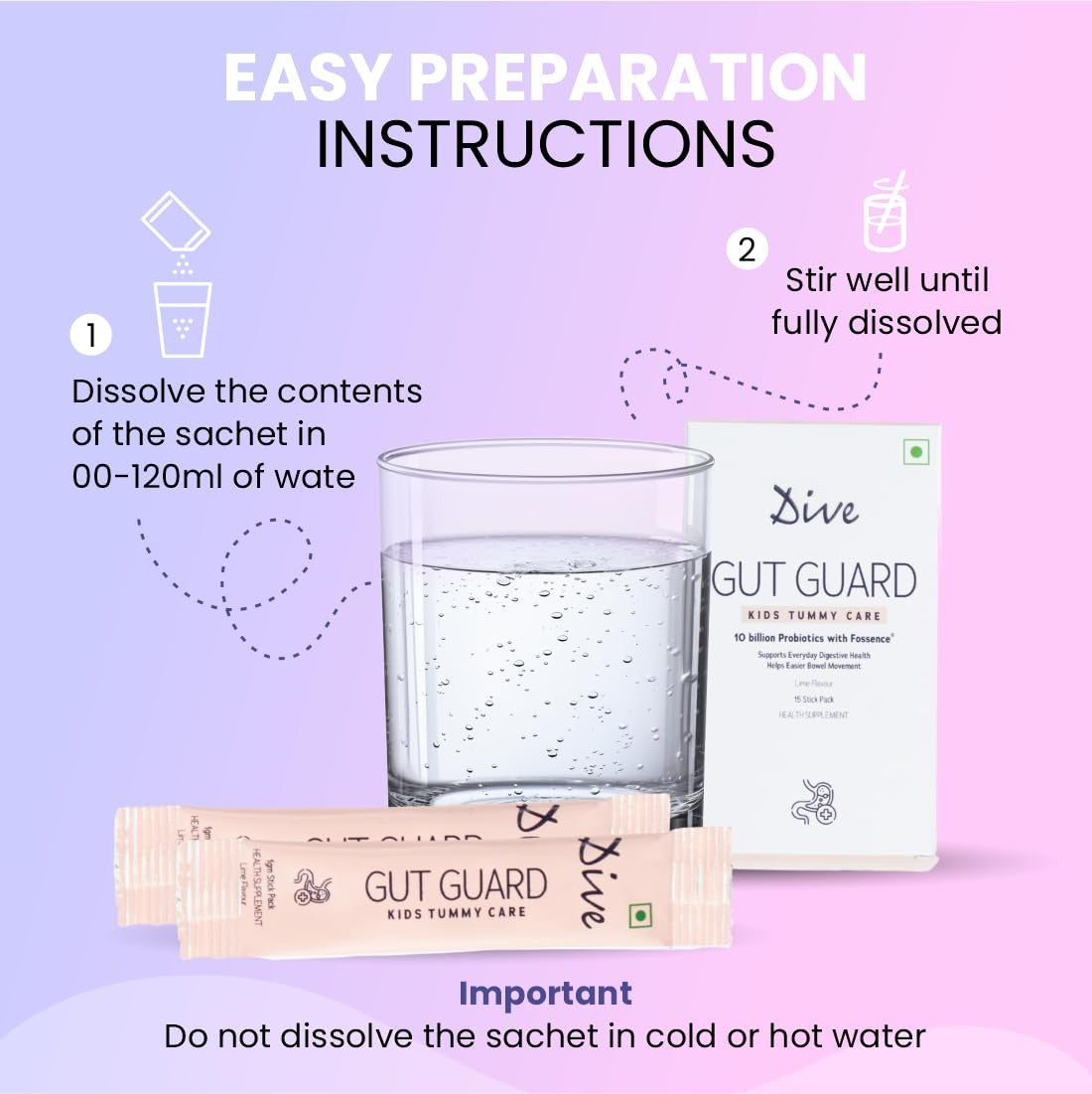 Dive Gut Guard Kids Tummy Care -pre & Probiotic - 30 Sticks