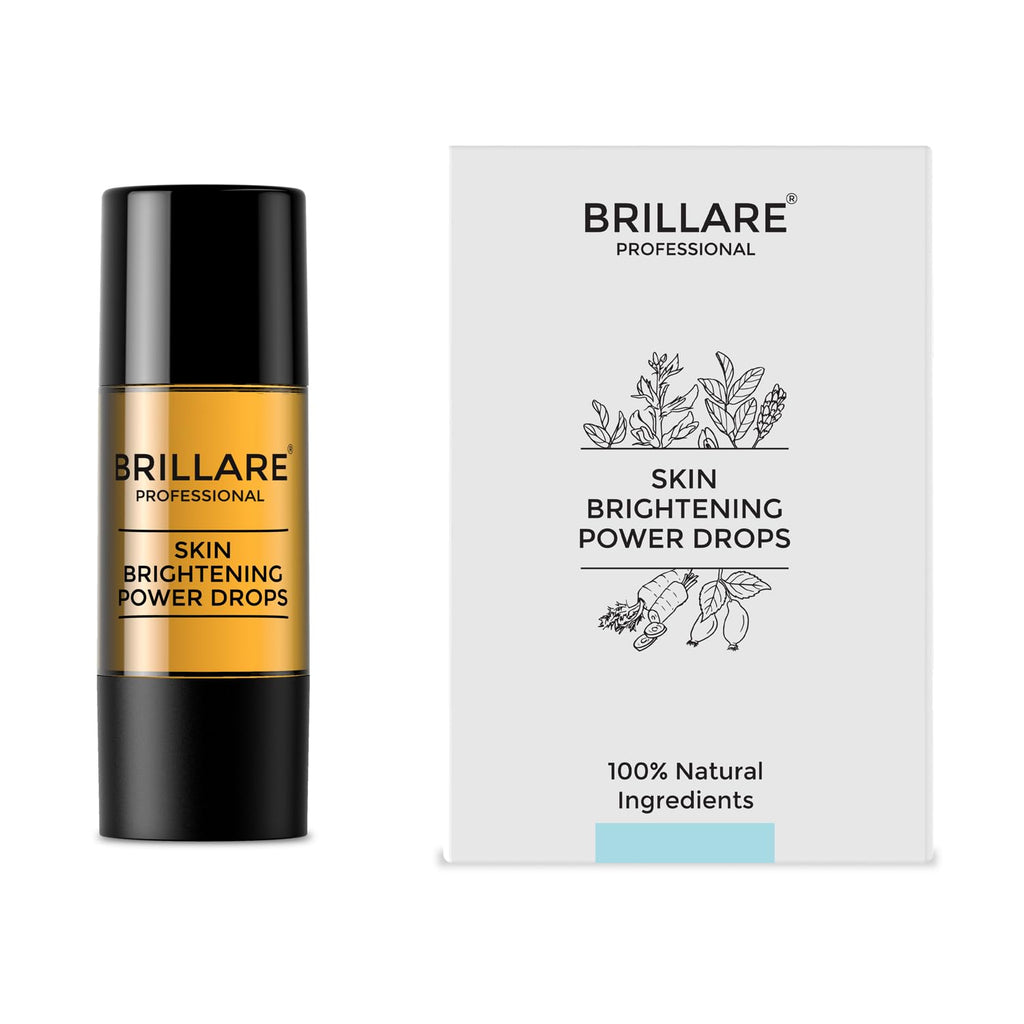 Brillare Professional Skin Brightening Power Drops, 100% Natural Face Serum With Rosehip and Sandalwood (15 ML), Zero Chemicals