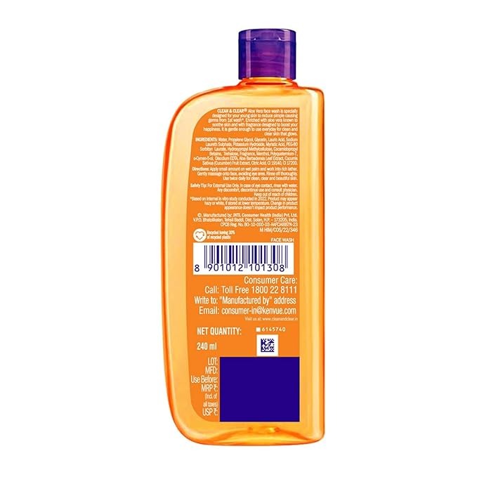 Clean & Clear Aloe Vera Face Wash - 240 ml