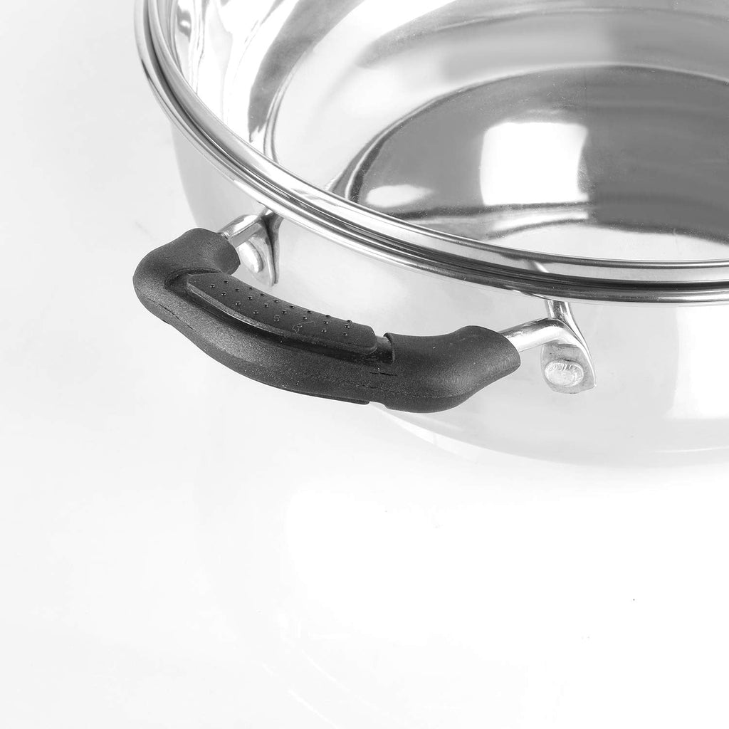 Cello Steelox Induction Compatible Stainless Steel Kadhai - 3ltr