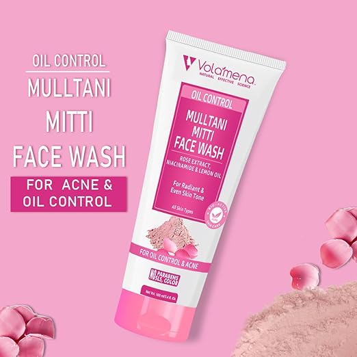 Volamena Mulltani Mitti Face Wash with Egyptian Rose - 100 ml