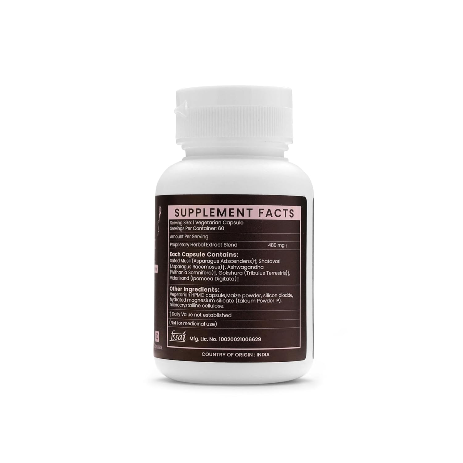 Ayurleaf Herbals- Spertomax Extract Blended Capsules 480 Mg | 60 Veggie Caps