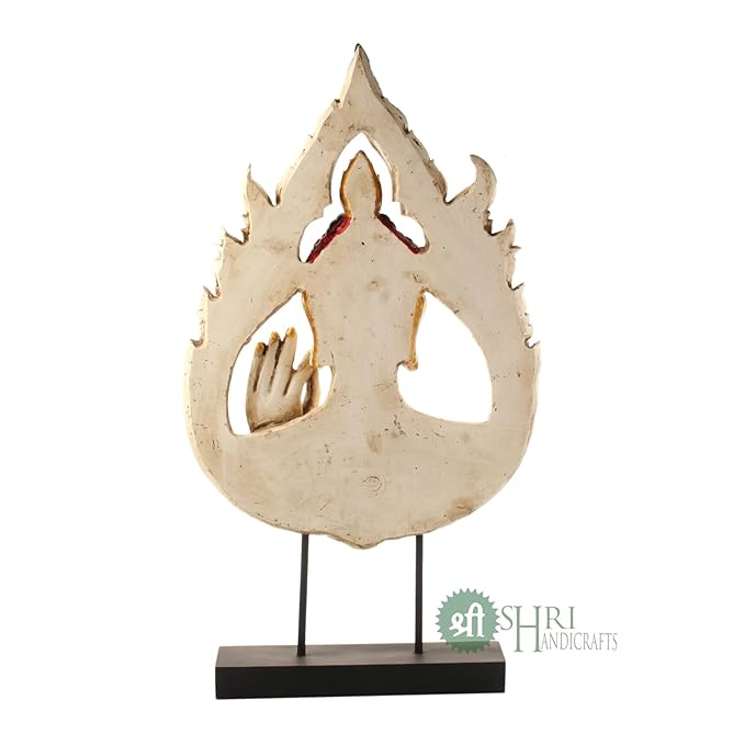 Indicast Resin 20" Idol Buddha Panel Sculpture Statue Decorative Showpiece Collectible Figurine for Home & Office