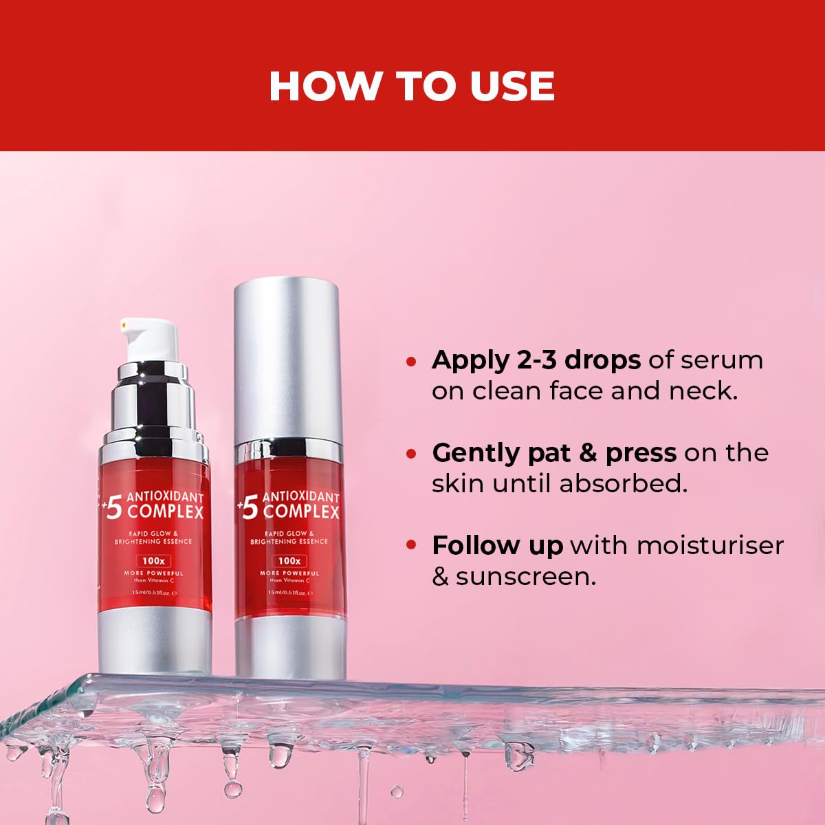 Conscious Chemist® Rapid Glow & Brightening Essence | Face Serum with 5 Antioxidant Complex (100X Stronger Than Vitamin C), Vitamin E & Retinol | For Radiant, Even-Toned Skin, For Men & Women, All Skin Types – 15ml