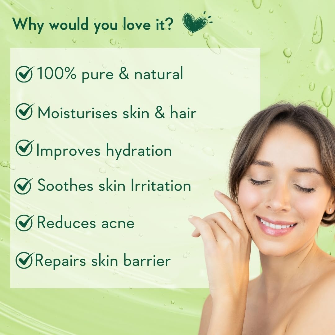 WishCare Pure & Natural Aloe Vera Gel for Skin, Face and Hair | For Hydrating, Moisturizing & Soothing Skin | For Men and Women | 200ml